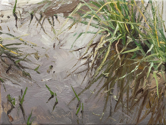Meinel, Mathias, Grasbüschel I, 18 x 24cm, Öl auf Leinw., 2025