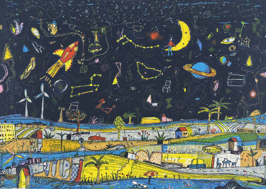 Grimm, Max, Bei Nacht, 43/50, 29 x 40cm, Siebdruck, 2018