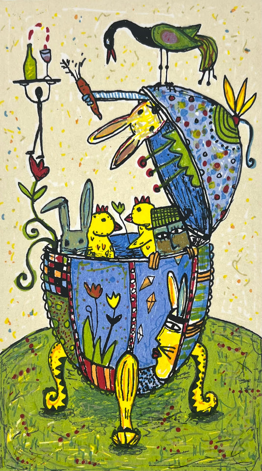 Grimm, Max, Fabergeei, e.a., 16 x 9cm, Siebdruck