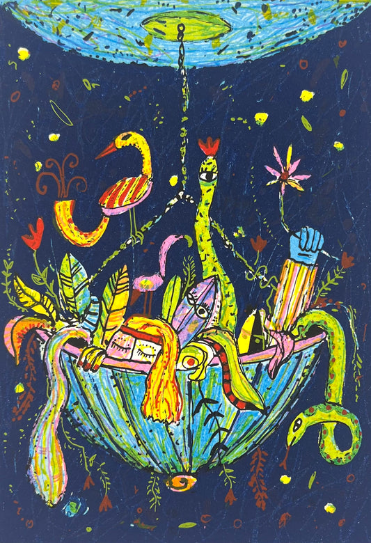 Grimm, Max, Hängende Gärten, e.a., 16 x 12cm, Siebdruck, 2015