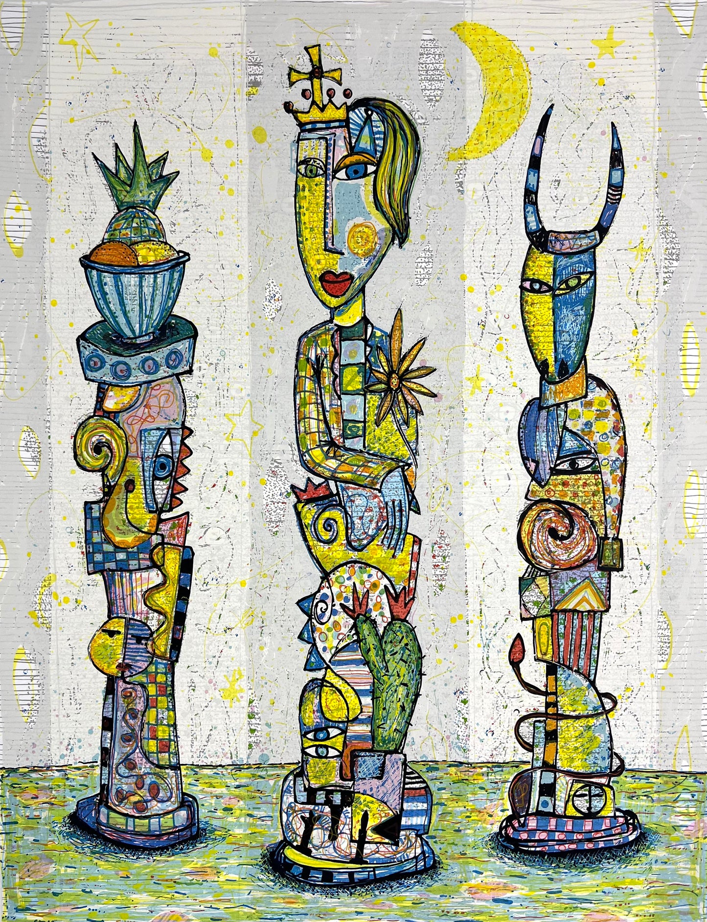 Grimm, Max, Schachgarten, 39 x 30,2cm, e.a., Siebdruck
