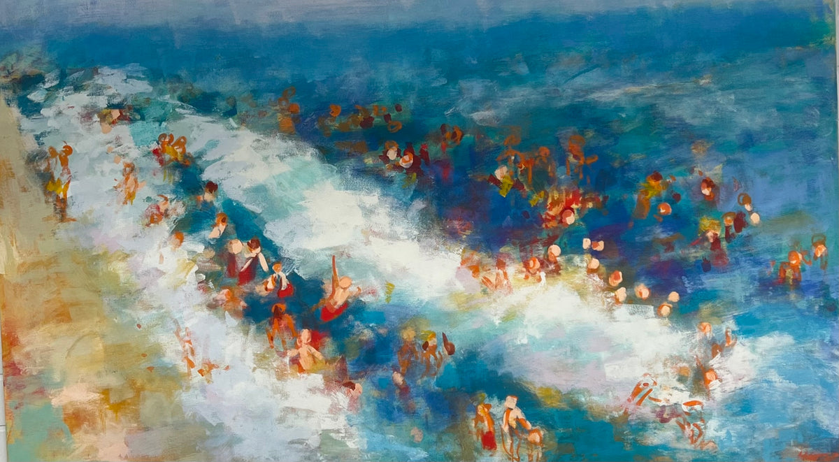 Hansen, Ulrike, Große Welle, 120 x 200cm, Eitempera auf Leinwand, 2018