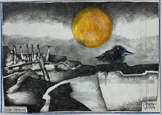 West, Ole, Großer Ebbmond, 21 x 29,7cm, Mischtechnik