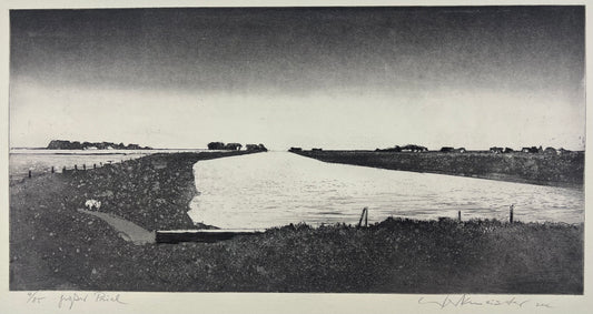 Werkmeister, Wolfgang, Großer Priel, 29,5 x 59,5cm, 4/85, Westküstenzyklus II, Radierung, 2002