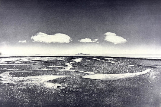 Werkmeister, Wolfgang, Großes Sandwatt, 38,7 x 57,5cm, 28/85, Westküstenzyklus I, Radierung, 1997