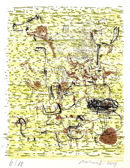 Behrendt, Falko, Grüne Landschaft, 36,5 x 23,5cm, 6/18, Lithografie, 2007