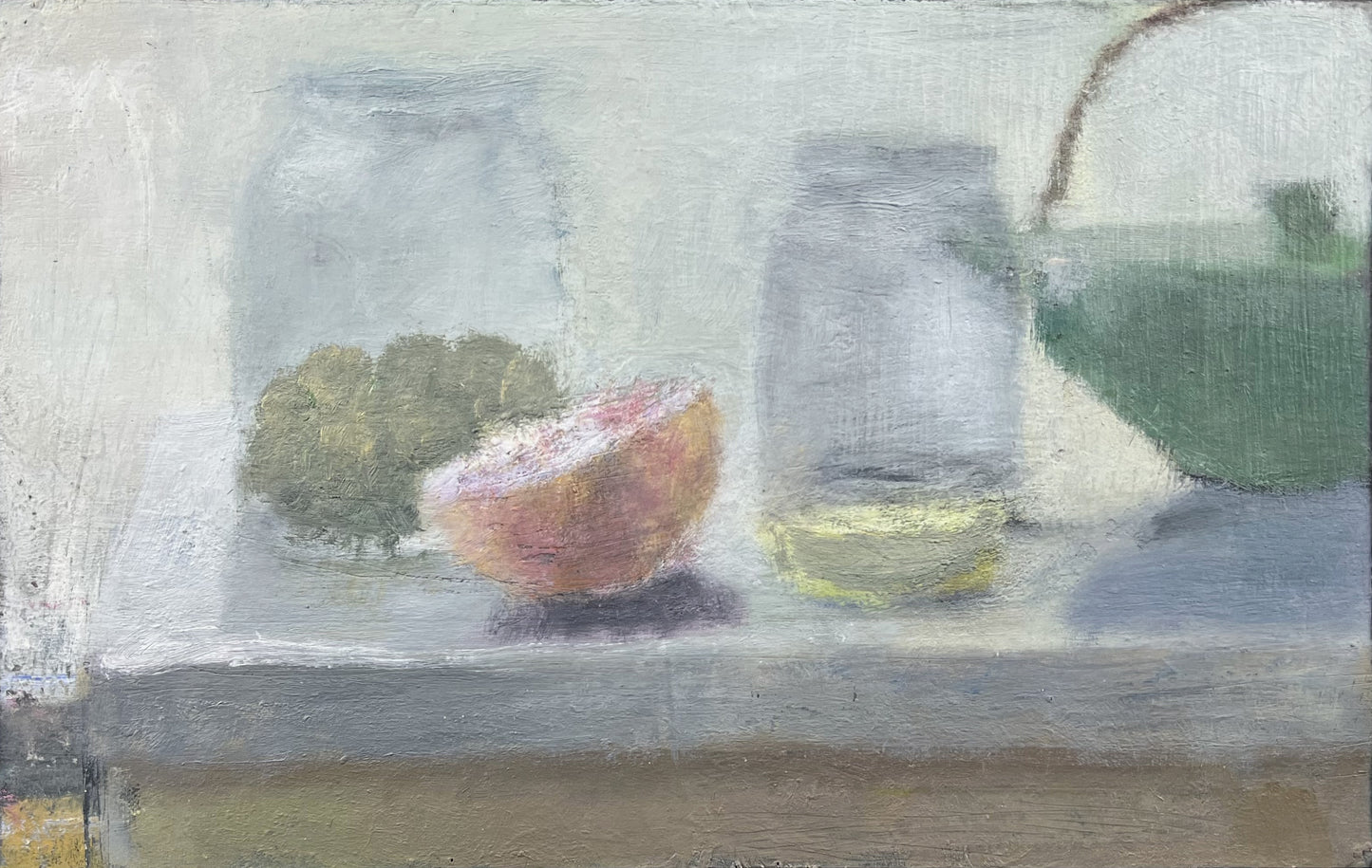 Feyen, Harald, Grüne Teekanne, 22 x 34,5cm, Ölgemälde