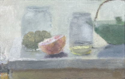 Feyen, Harald, Grüne Teekanne, 22 x 34,5cm, Ölgemälde