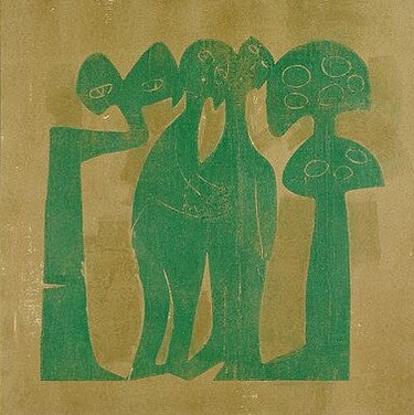 Grieshaber, HAP, Bedrohtes Paar, 70,5 x 70cm, 37/140, Farbholzschnitt, 1969