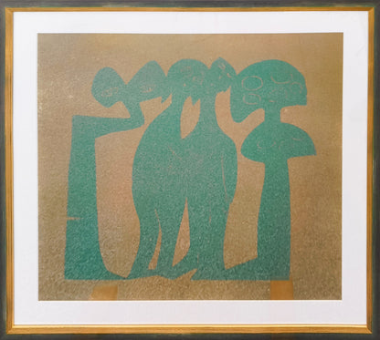 Grieshaber, HAP, Bedrohtes Paar, 70,5 x 70cm, 37/140, Farbholzschnitt, 1969