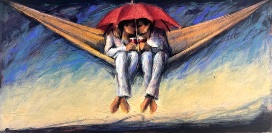 Wever, Peter, Kleine Hängematte mit Schirm, 19,5 x 39,3cm, 121/150, Radierung