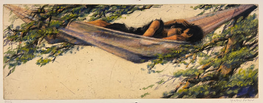 Wever, Peter, Hängematte im Laub, 33,1 x 89,5cm, 88/150, Radierung