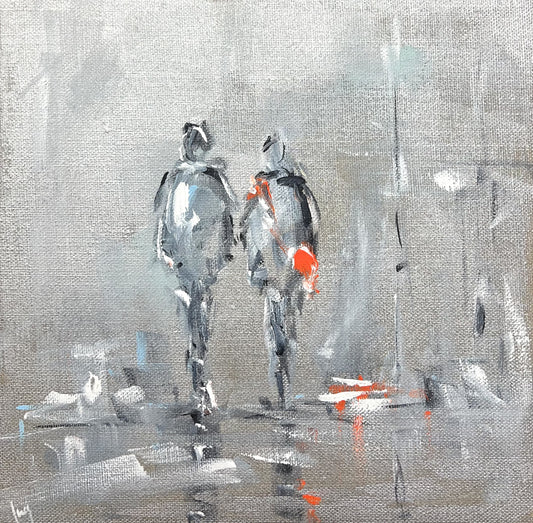 Ramm, Ines, Hafenlicht, 30 x 30cm, Acrylgemälde