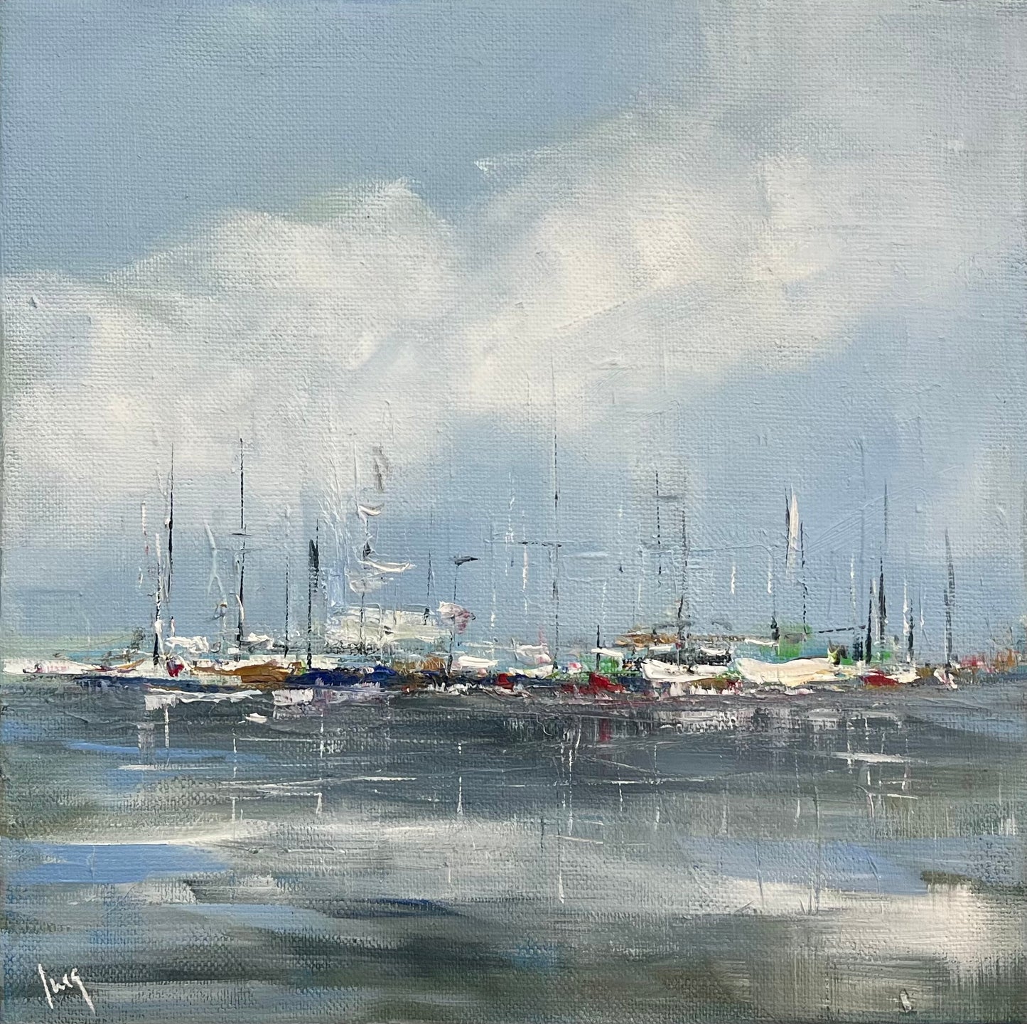 Ramm, Ines, Hafentag, 30 x 30cm, Öl