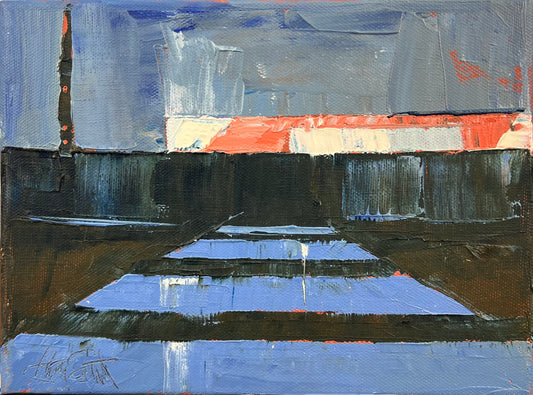 Tegtmeier, Claus, Hafenwinkel, 18 x 24cm, Öl auf Leinwand