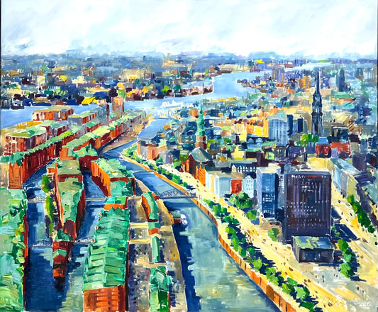 Linnenbrink, Peter, Hamburg II, 100 x 120cm, Öl auf Leinwand