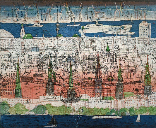Behrendt, Falko, Hamburg II, 26,7 x 32,5cm, (10/30), Farbradierung, 2007