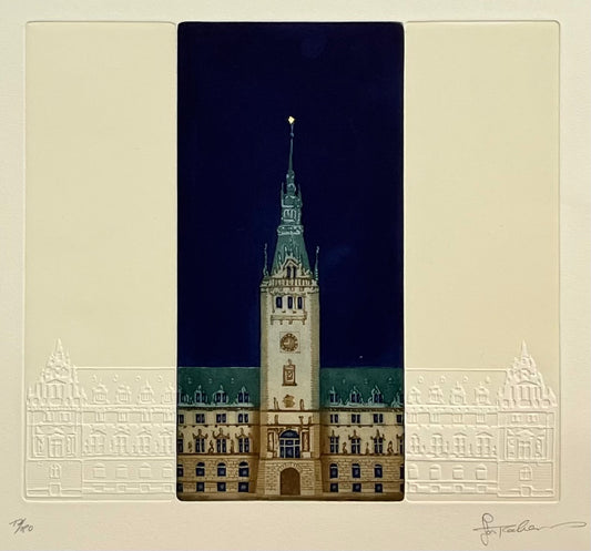 Robers, Hamburg Rathaus, 27,8 x 24,8cm, Radierung