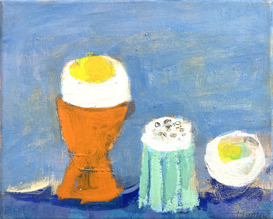 Hansen, Ulrike, Frühstücksei, 2017, 24x30cm, Eitempera auf Leinwand