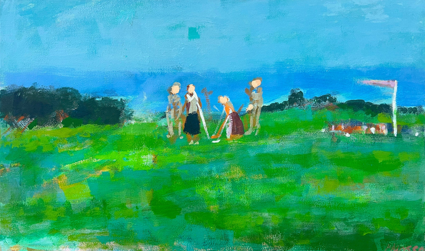 Hansen, Ulrike, Golf, 2017, 60x100cm, Eitempera auf Leinwand