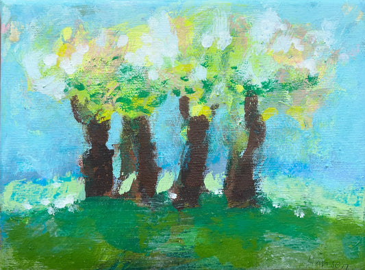 Hansen, Ulrike, Im Frühling, 2023, 18x24cm, Eitempera auf Leinwand