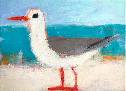 Hansen, Ulrike, Möwe I, 2020, 40x30cm,  Eitempera auf Leinwand