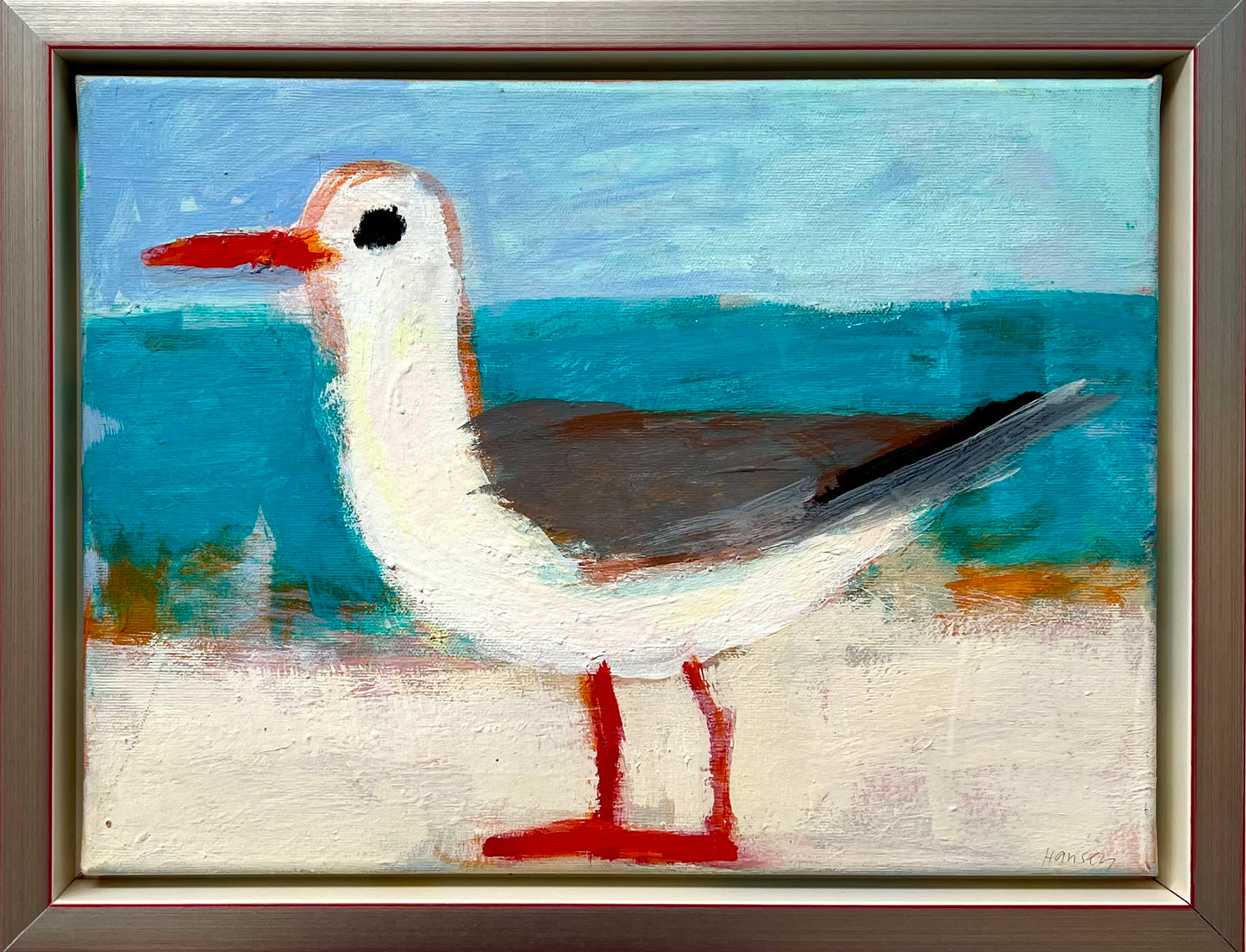 Hansen, Ulrike, Möwe I, 30 x 40cm,  Eitempera auf Leinwand, 2020