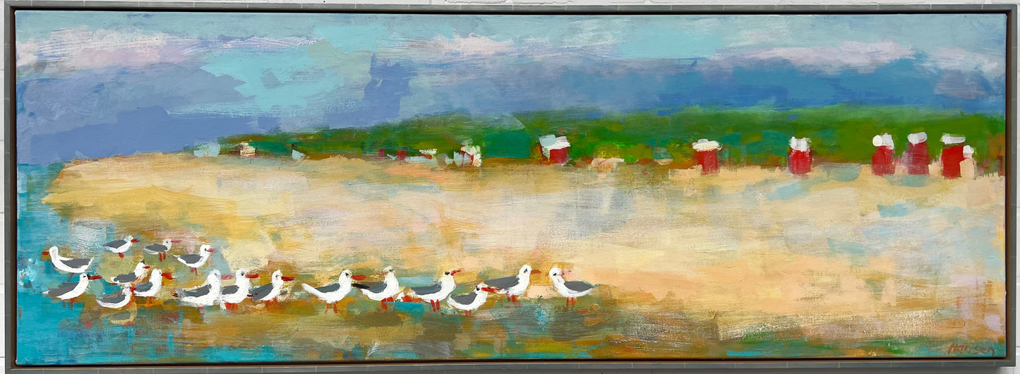 Hansen, Ulrike, Möwenstrand, 60 x 170cm, Eitempera auf Leinwand, 2015