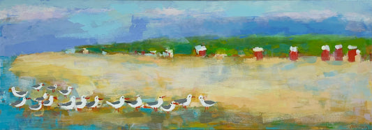 Hansen, Ulrike, Möwenstrand, 60 x 170cm, Eitempera auf Leinwand, 2015