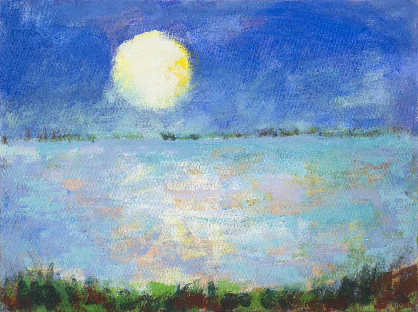 Hansen, Ulrike, Mond, 2024, 60x80cm, Eitempera auf Leinwand