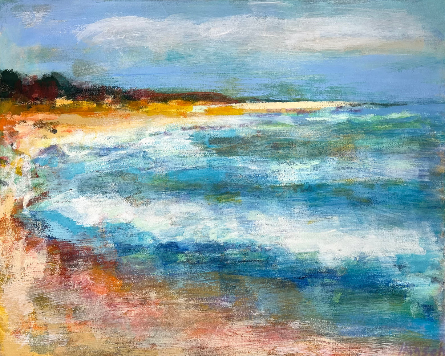 Hansen, Ulrike, Nur Meer, Eitempera auf Leinwand, 80 x 100 cm, 2019