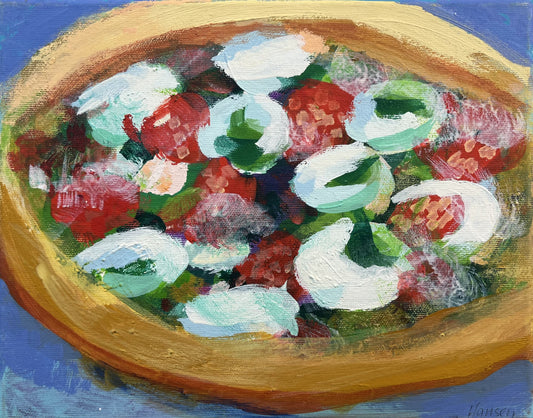 Hansen, Ulrike, Pizza, 2017, 24x30cm, Eitempera auf Leinwand