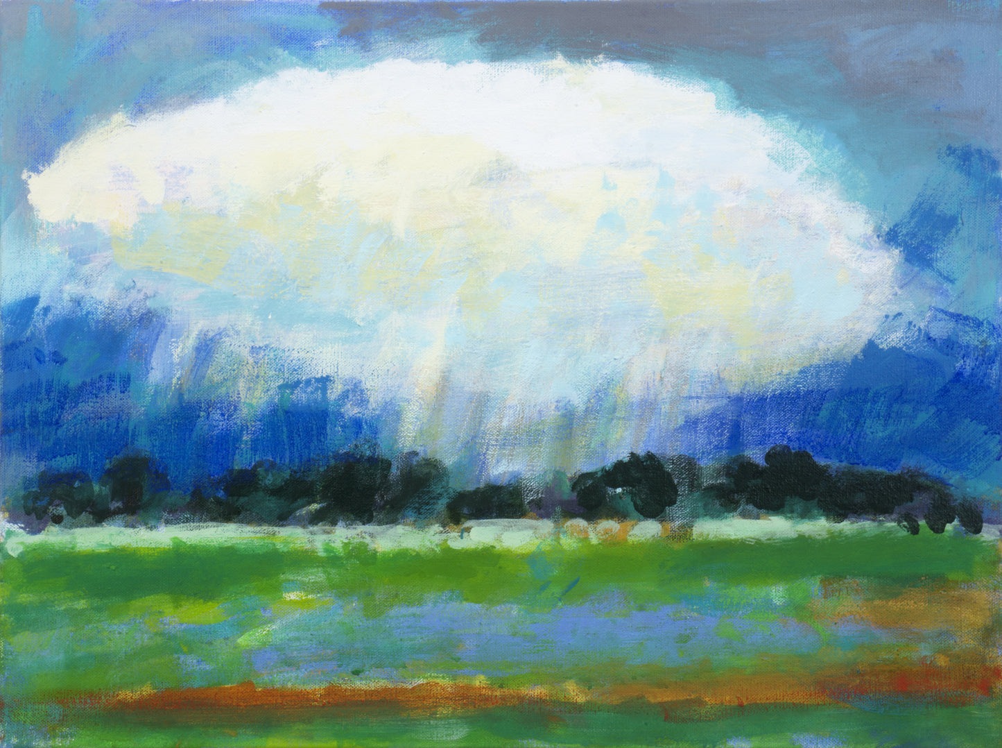 Hansen, Ulrike, Regenwolke I, 2023, 60x80cm, Eitempera auf Leinwand