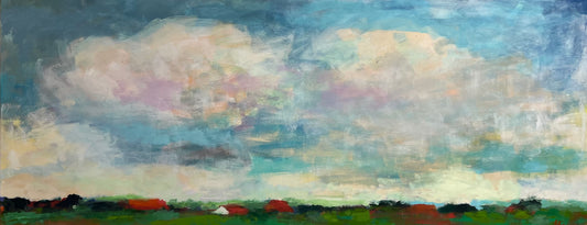 Hansen, Ulrike, Viel Himmel, 2019, 80x200cm, Eitempera auf Leinwand