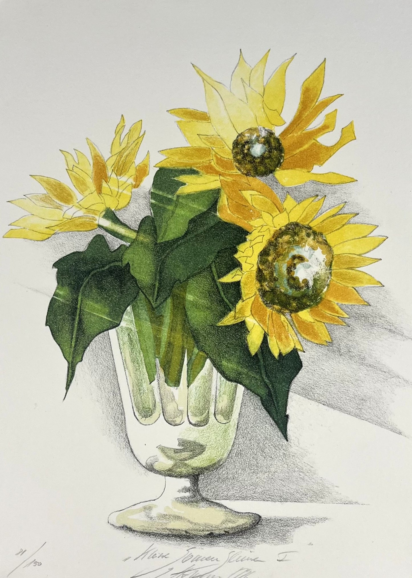 Hartmann, Susanne, Sonnenblumen II, 50 x 40cm, 81/150, Lithografie