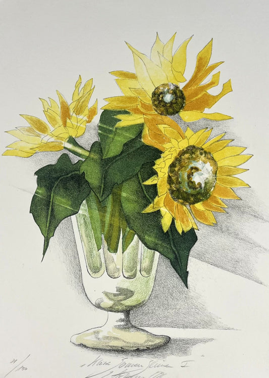 Hartmann, Susanne, Sonnenblumen II, 50 x 40cm, 81/150, Lithografie