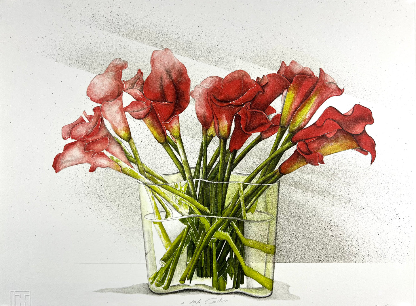 Hartmann, Susanne, Rote Callas, 39,8 x 50cm, 39/100, Lithografie