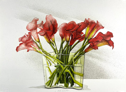 Hartmann, Susanne, Rote Callas, 39,8 x 50cm, 39/100, Lithografie