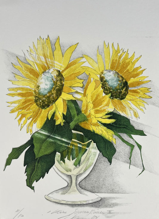 Hartmann, Susanne, Sonnenblumen I, 50x 40 cm, 81/150, Lithografie