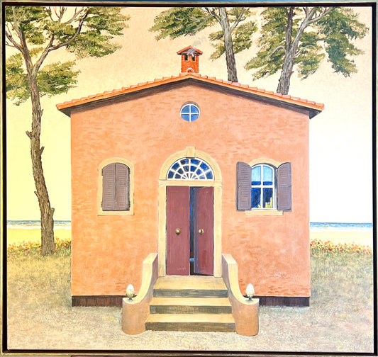 Rasch, Folkert, Haus am Meer, Acryl auf Leinwand, 80x85 cm