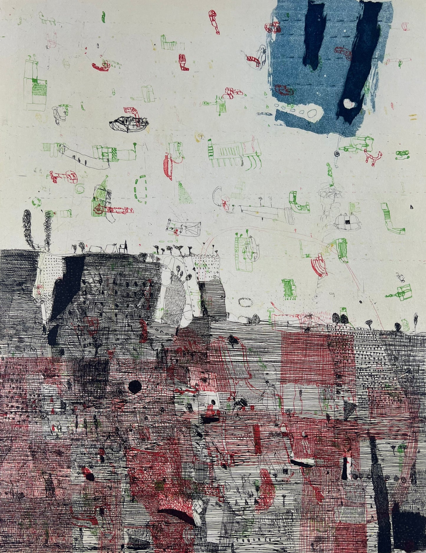 Behrendt, Falko, Herbstwind, 30x39cm, e.a., Farbradierung, 1992