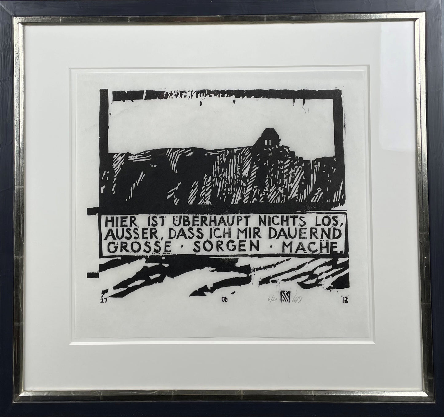 Knortz, Manuel, Hier ist überhaupt nichts los, 27 x 33cm, 6/20, Holzschnitt, 2018