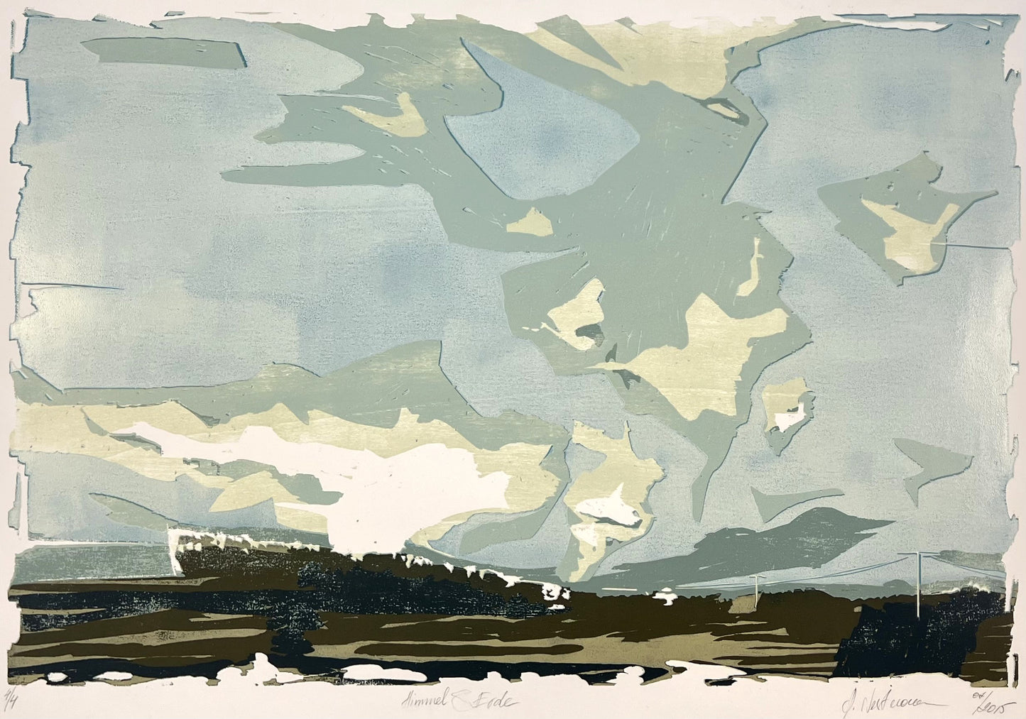 Nesterova, Anastasiya, Himmel und Erde, 60 x 90cm, 4/4, Holzschnitt, 2015