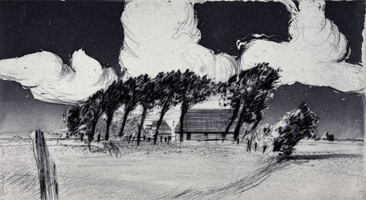 Werkmeister, Wolfgang, Hof, 11,4 x 21cm, Radierung, 1996