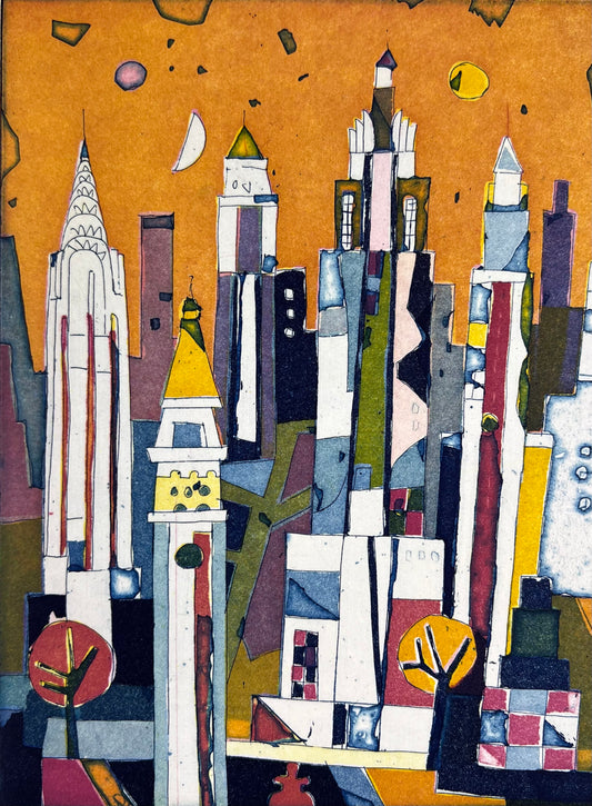 Hofmann, Gerhard, New York, 20 x 14,8cm, 81/100, Farbradierung, 1995