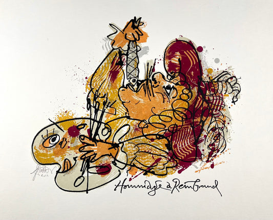 Büttner, Feliks, Hommage an Rembrand, 30 x 37cm, Siebdruck