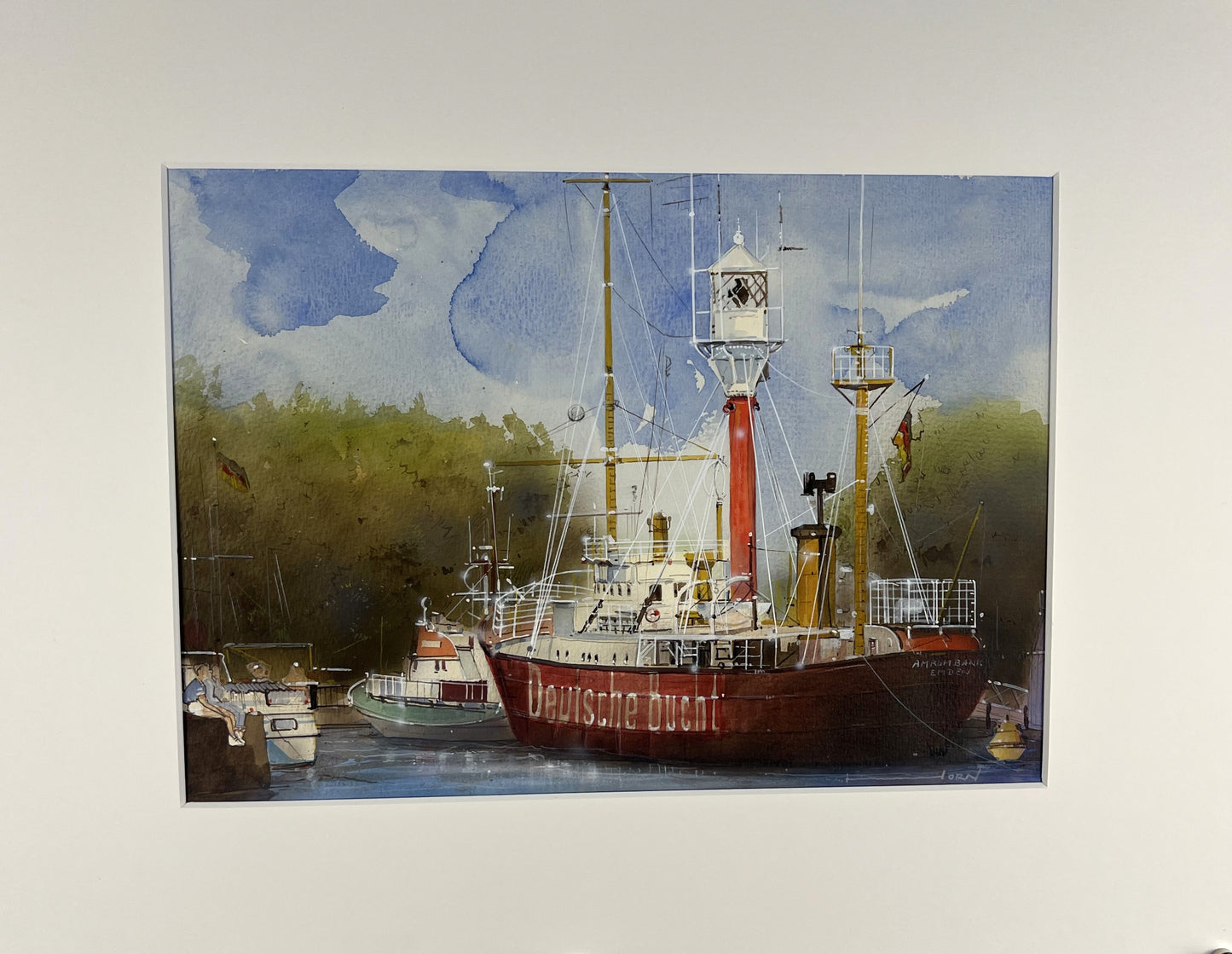 Horn, Robert, Feuerschiff, 25,3 x 35,2cm, Aquarell