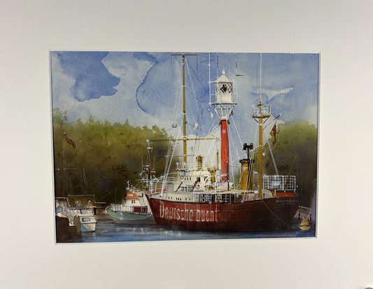 Horn, Robert, Feuerschiff, 25,3 x 35,2cm, Aquarell