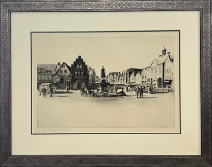 Werkmeister, Wolfgang, Husumer Marktplatz II, 38,5 x 57,5cm, 3/50, Radierung, 1996