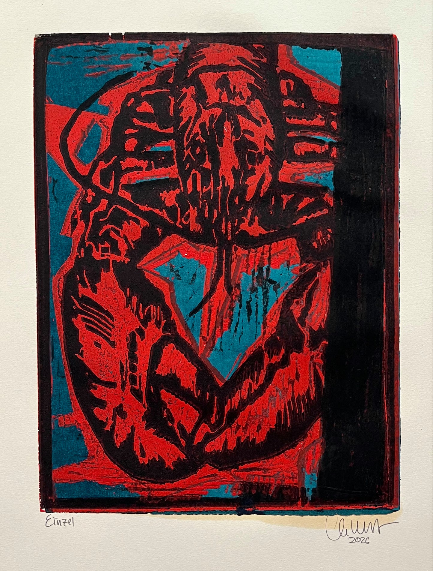West, Ole, Hummer, Einzelabzug, 30 x 22cm, Farbholzschnitt, 2026